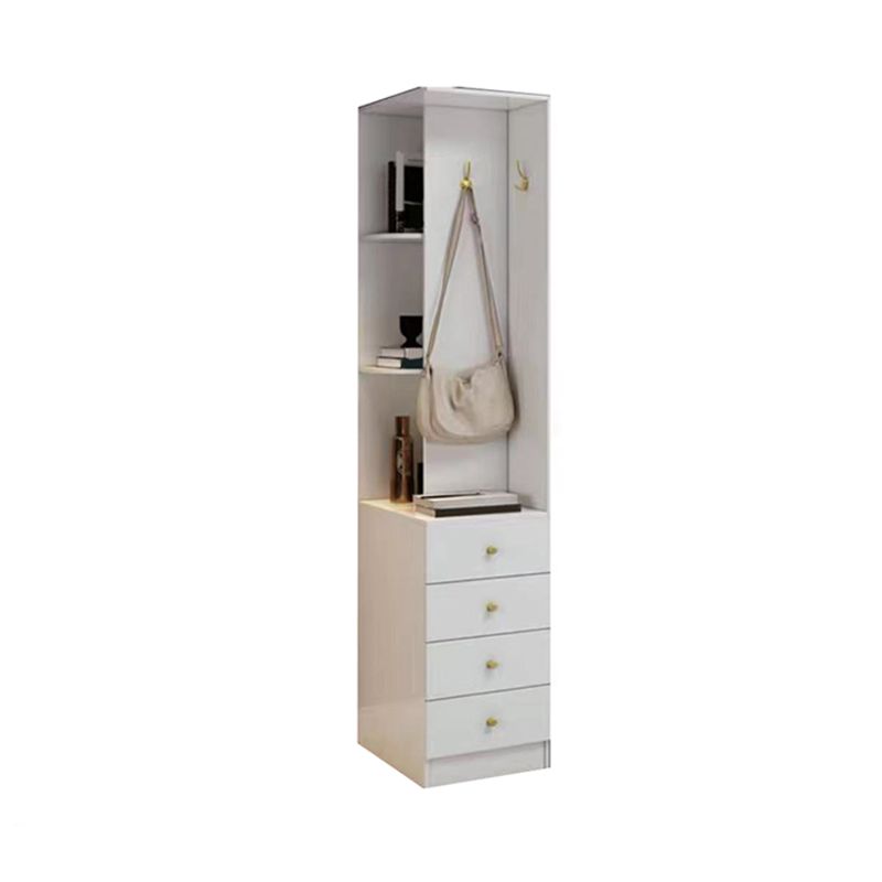 White Modern Wardrobe Armoire Wooden Wardrobe Cabinet with Drawer