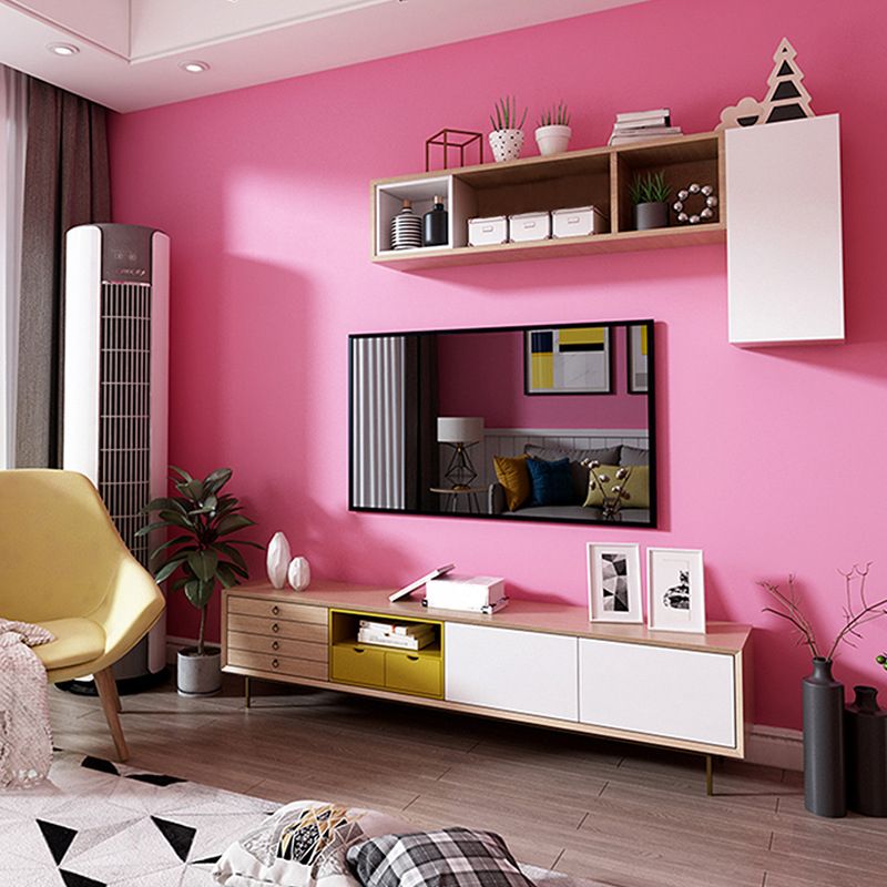 Bedroom and Cafe Wallpaper with Plain Color, 20.5" x 33', Non-Pasted