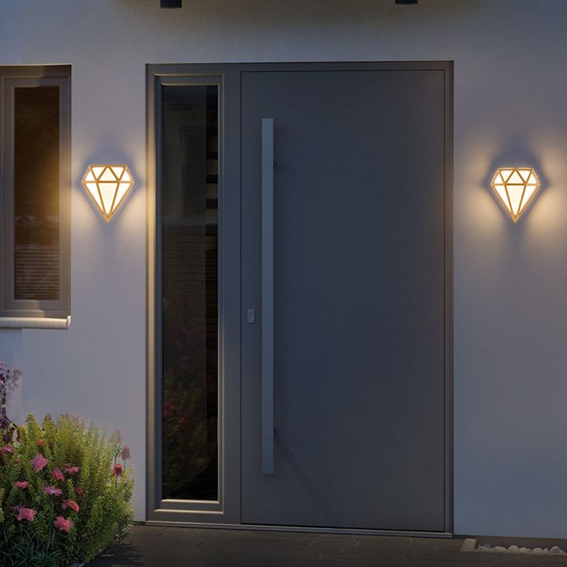 Zeitgenössischer Stil Wandleuchte Gold Diamant Form Wandleuchte für Schlafzimmer