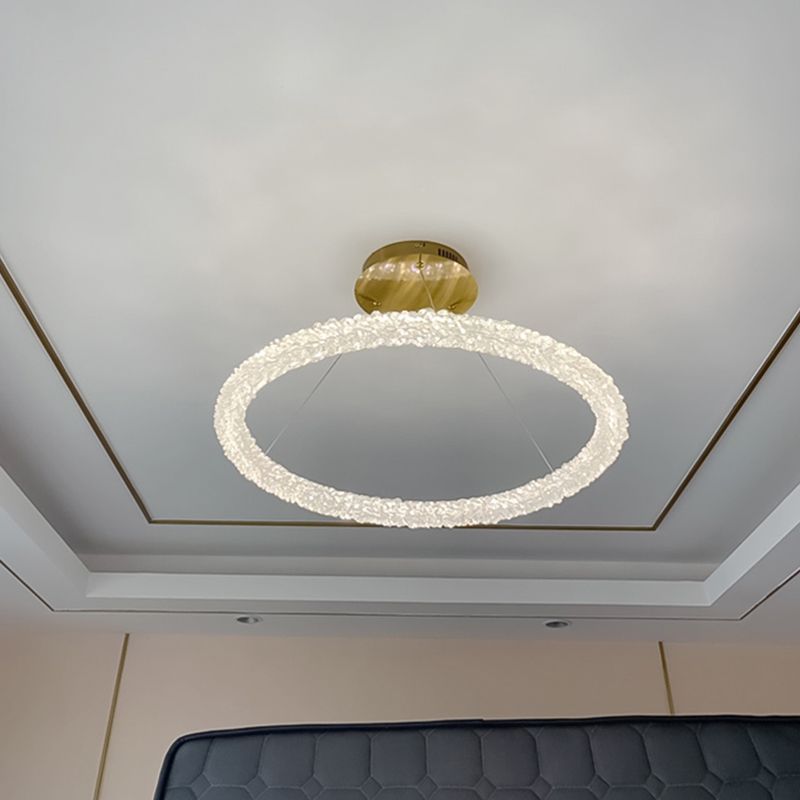 Ring Modern Chandeliers K9 Crystal LED Chandelier Lighting Fixtures for Living Room