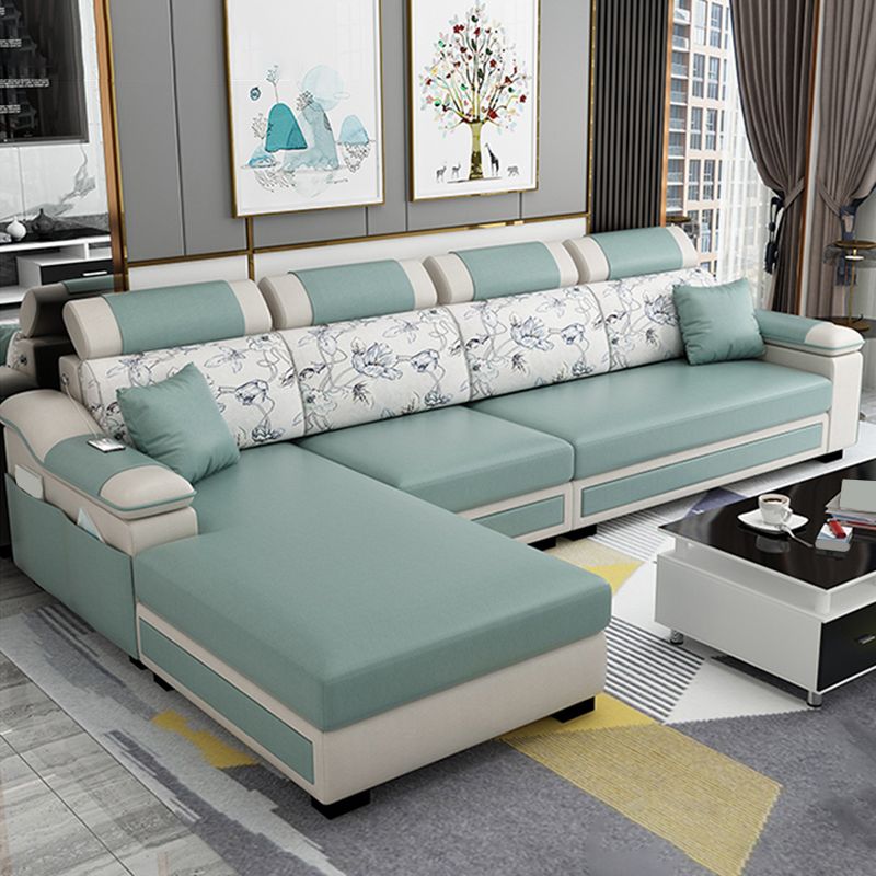 110.23" L Modern Sectional Stain-Resistant Faux leather Sectional