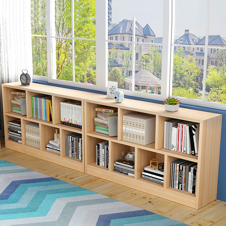 Contemporary Solid Wood Cubby Storage Bookcase Freestanding Bookcase