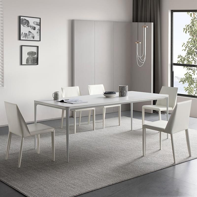 Modern White Dining Table Set 1/4/5/6/7 Pieces Dinette Set for Kitchen