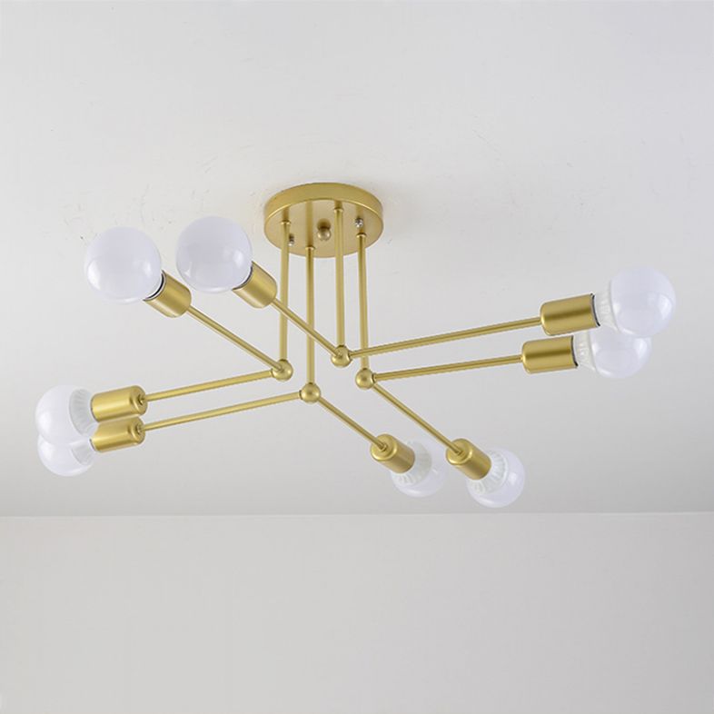 Metal Sputnik Shade Flush Ceiling Light Modern Multi-Lights Flush Mount Fixture