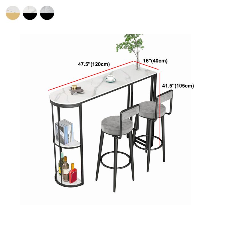 Modern 1/2/3 Pieces Bar Table Set Stone Counter Table with High Stools