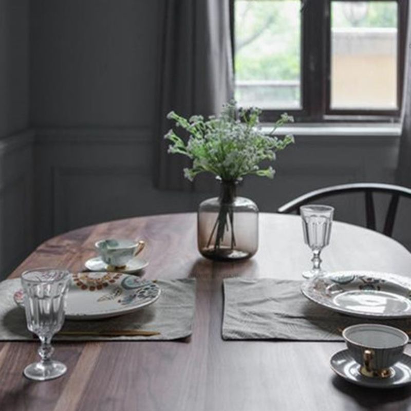 Mesa de comedor ovalada contemporánea Mesa de madera maciza con 4 patas para el comedor