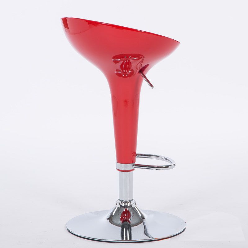 Contemporary Metal Barstool Plastic Low Back Counter Stool with Footrest for Bar