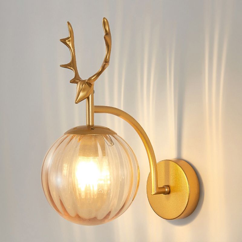 Moderna nórdica estilo esférico esférico lámparas de vidrio 1 apliques de pared ligeros para sala de estar