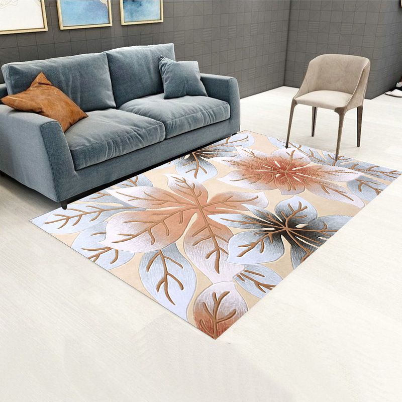 Gold Simplicity Rug Polyester Feather Rug Washable Rug for Living Room