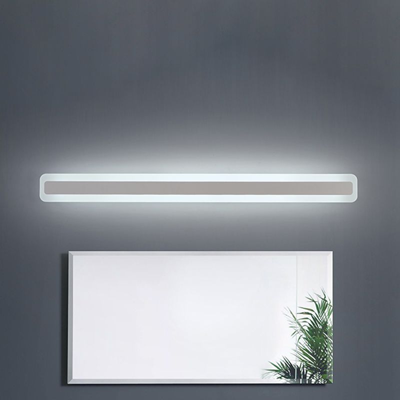 Linear Mirror Light Simplicity Acrylic LED Bathroom Vanity Lighting Fixture in Warm/White Light, 16"/19.5"/23.5" Wide