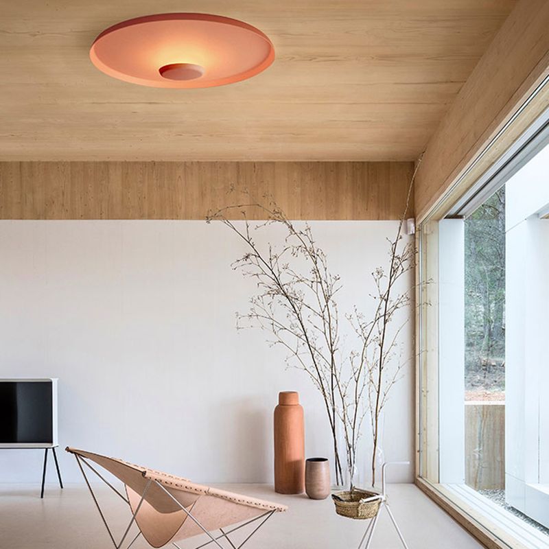 Nordic Disk Flush Mount Metal LED Ceiling Light Fixture for Bedroom