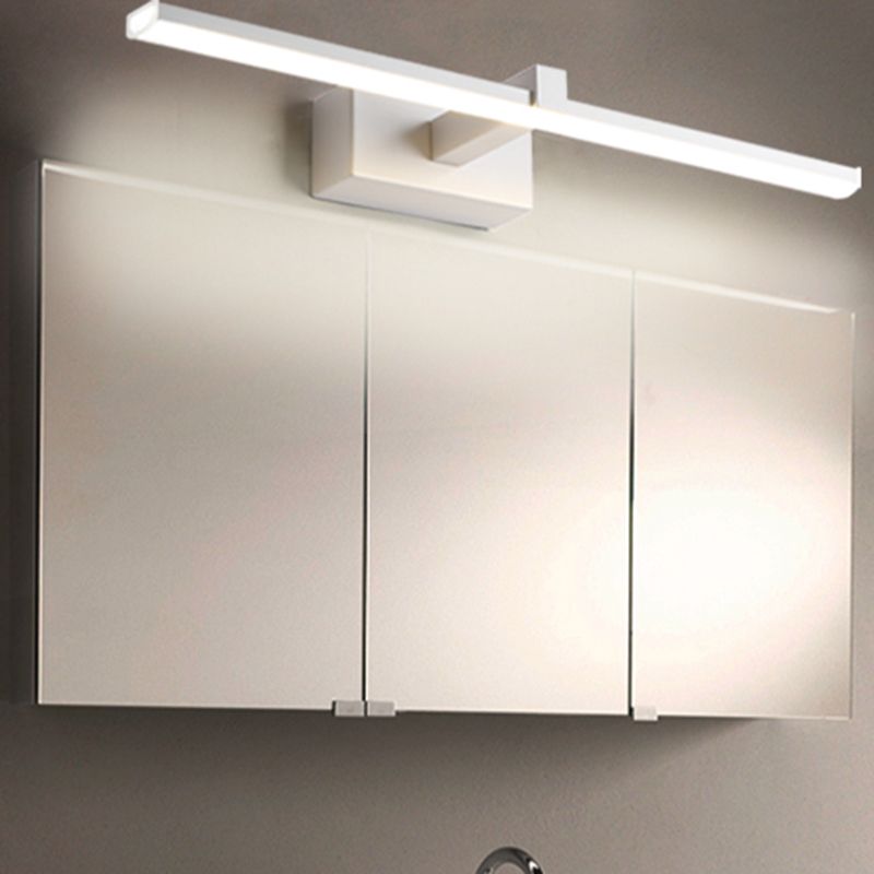 Linear Shade Metal Wall Sconce Lighting Modern 1- Light Mirror Wall Mount Light Fixture