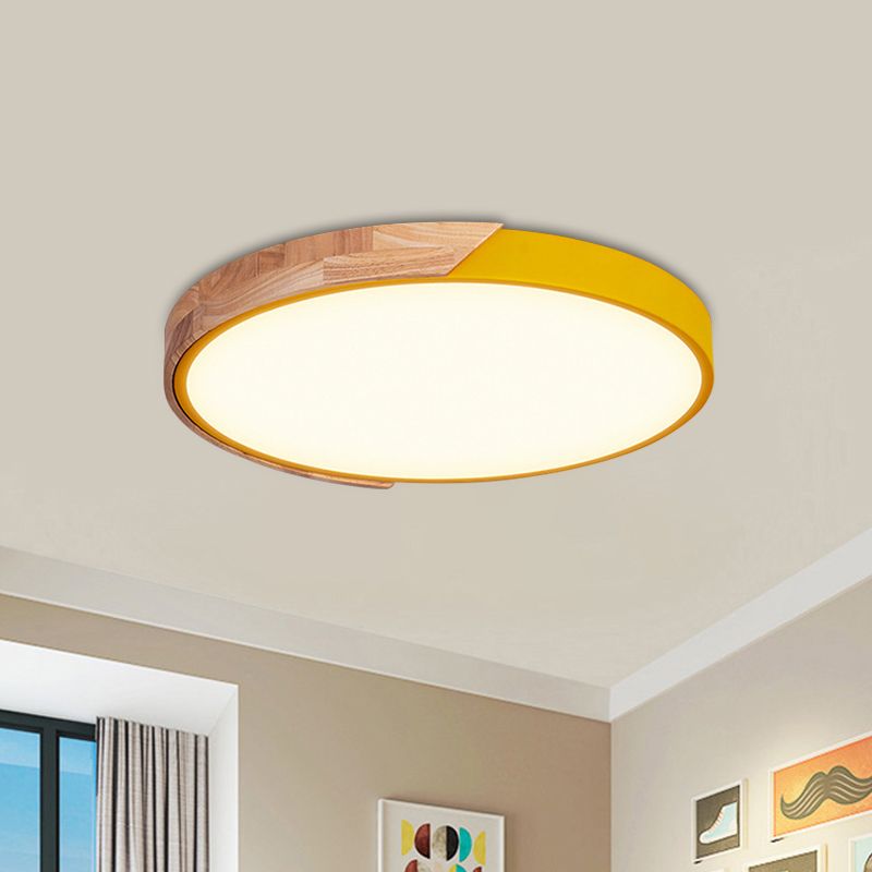 Rond plafondlamp, modern metaal, roze/geel/groen, LED-inbouwlamp, 16"/19,5" breed