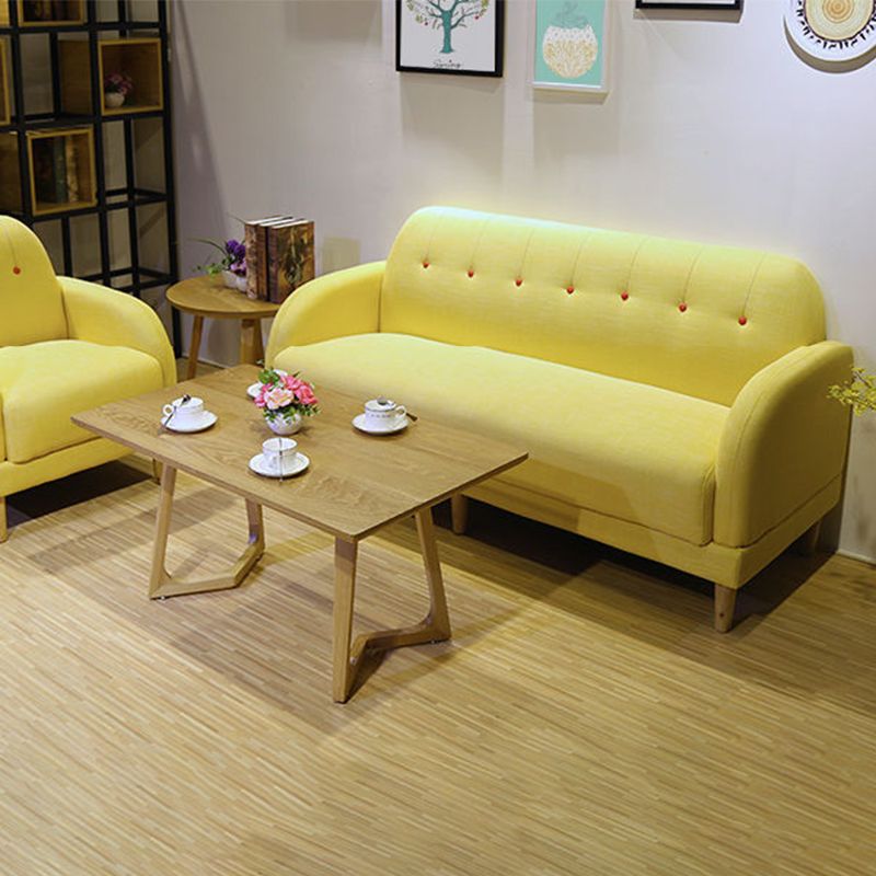 Contemporary Tufted Split-Back Standard Square Arm Living Room Sofa
