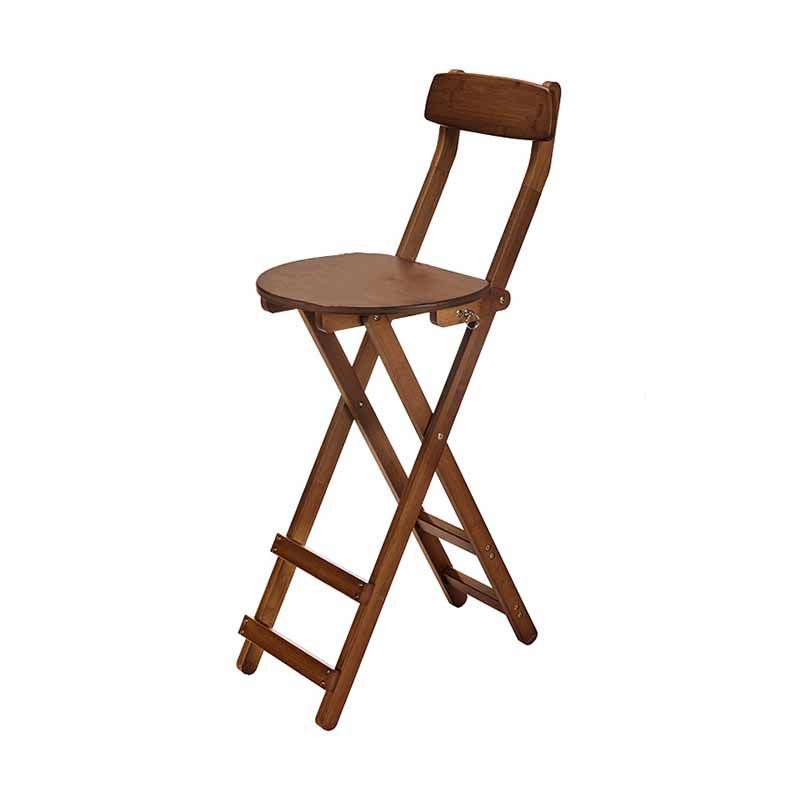 Taburetes de bar con respaldo de madera sin brazos de estilo nórdico, taburetes plegables para mostrador, 1 pieza