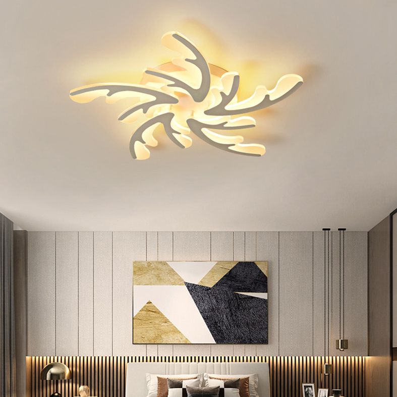 Coral Flush Light Fixtures Simplicity Acrylic Ceiling Light Fixtures for Bedroom