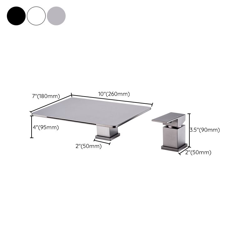 Modern Deck Mounted Metal Freestanding Tub Filler Waterfall Freestanding Faucet
