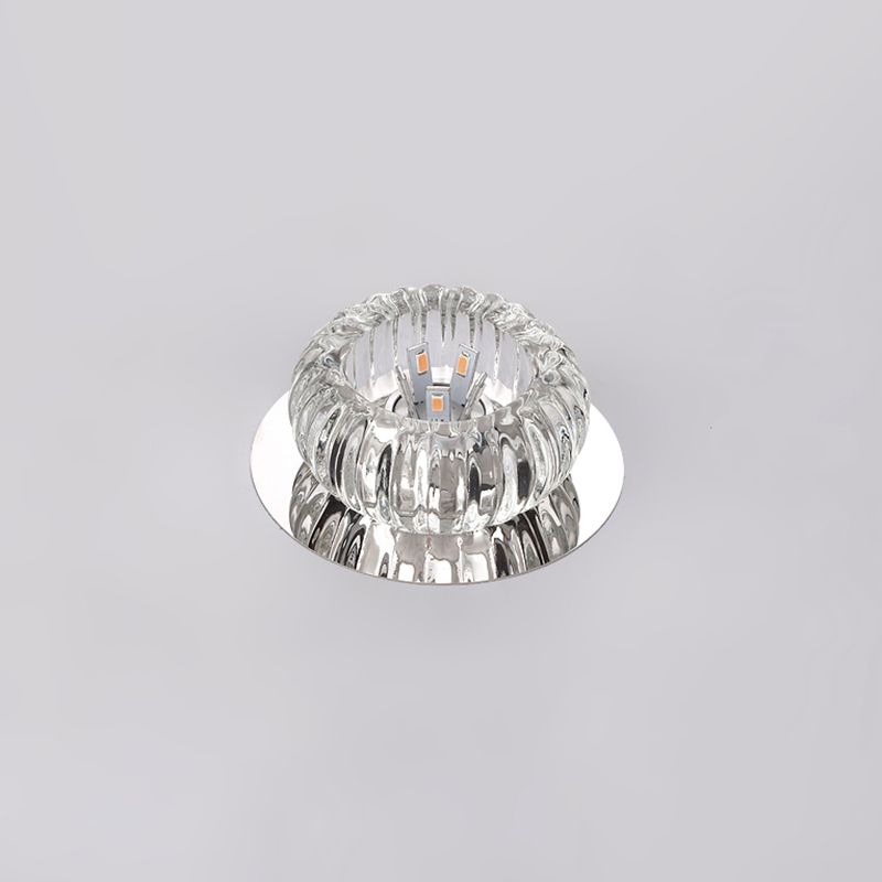LED Crystal Ceiling Light Modern Hallway Corridors Flush Mount Ceiling Light with Hole 2-3.5'' Dia
