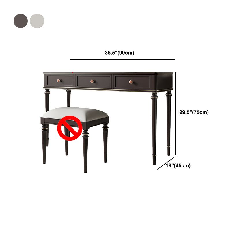 Mirror & 3 Drawers Makeup Vanity Dressing Table Solid Wood Dresser