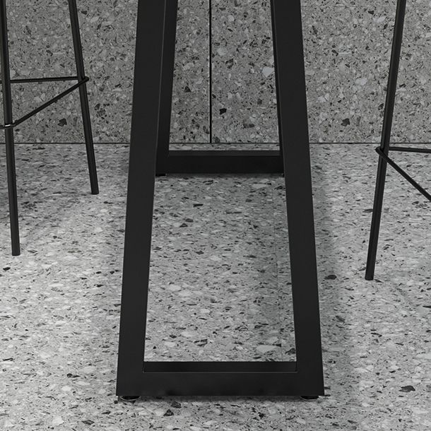 Rectangle Stone Bistro Accent Dining Table Industrial Sled Indoor Pub Table