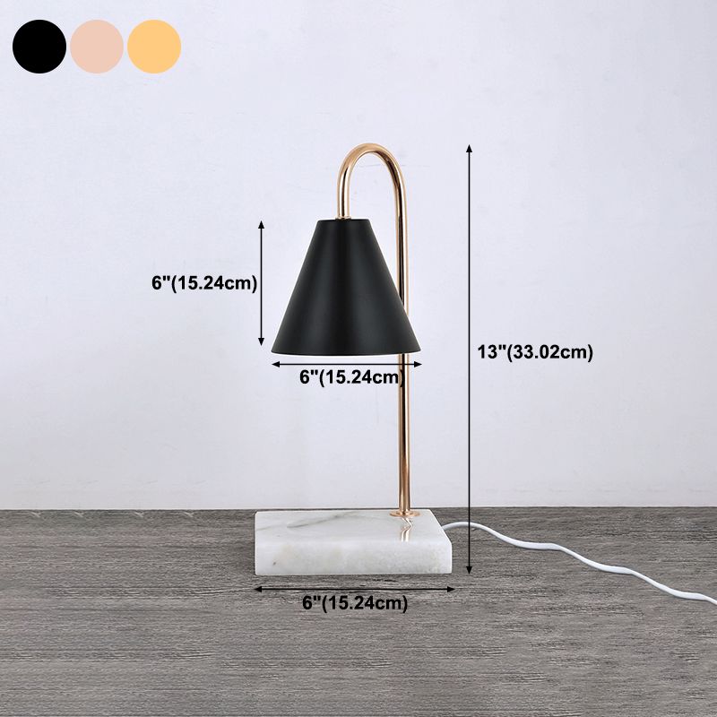 Postmodern Style Cone Shape Table Light Metal 1 Light Nightstand Lamps for Bedside