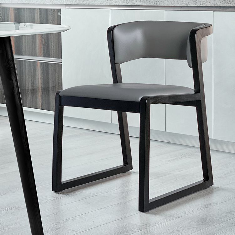 Silla lateral de comedor de madera tradicional, silla lateral de comedor con respaldo abierto para uso doméstico