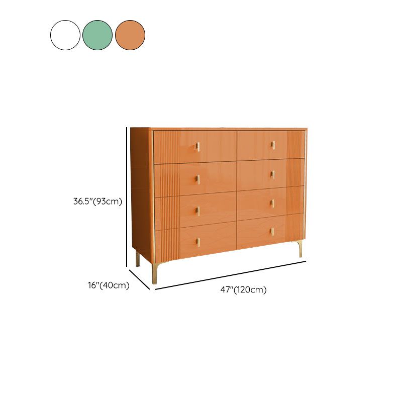 Glam Double Dresser Stone Horizontal Storage Chest Dresser for Bedroom