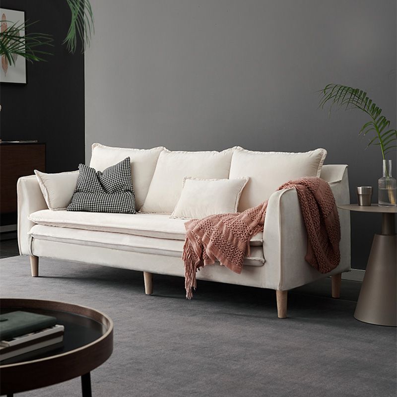 Tuxedo Arm Contemporary Cotton Blend/Faux Leather /Velvet Sofa Couch