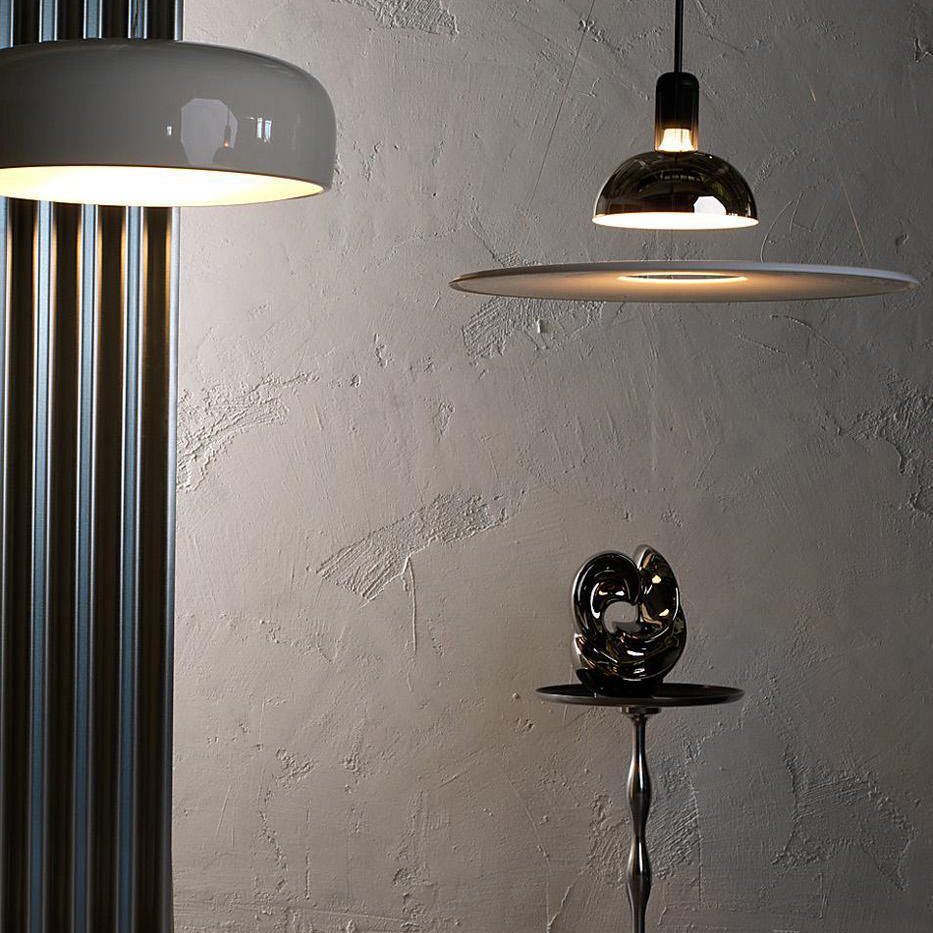 Círculo de metal colgante colgante de colgante de estilo plateado de estilo plateado para comedor para comedor