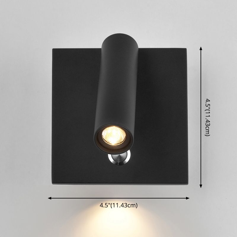 Lampe à applique à LED de base en métal carré 4.3 "H MINI MINI MINI MINI MONTRE LECTURE POUR LA CHAMBRE