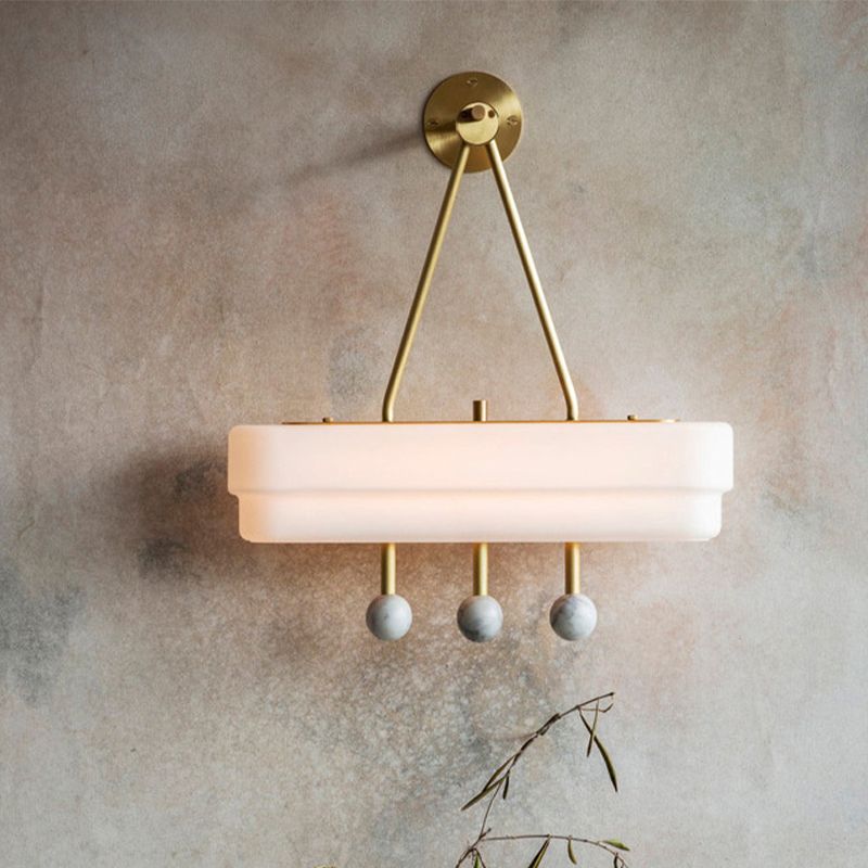 Acrylic Rectangle Wall Lighting Minimalist LED Sconce Light Fixture in White for Dining Room, Warm/White Light