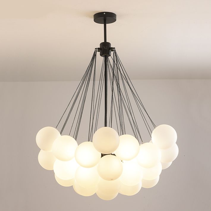 Metal Chandelier Light Fixtures Modern 3-Head Globe Hanging Pendant Lamps for Living Room
