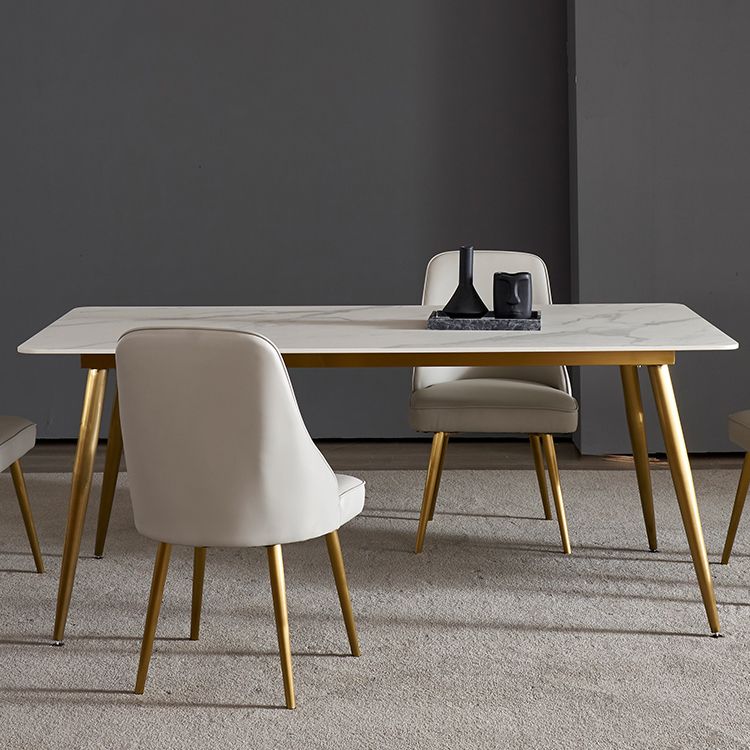 Modern Style Sintered Stone Dining Table with White Rectangle Shape Table for Home Use