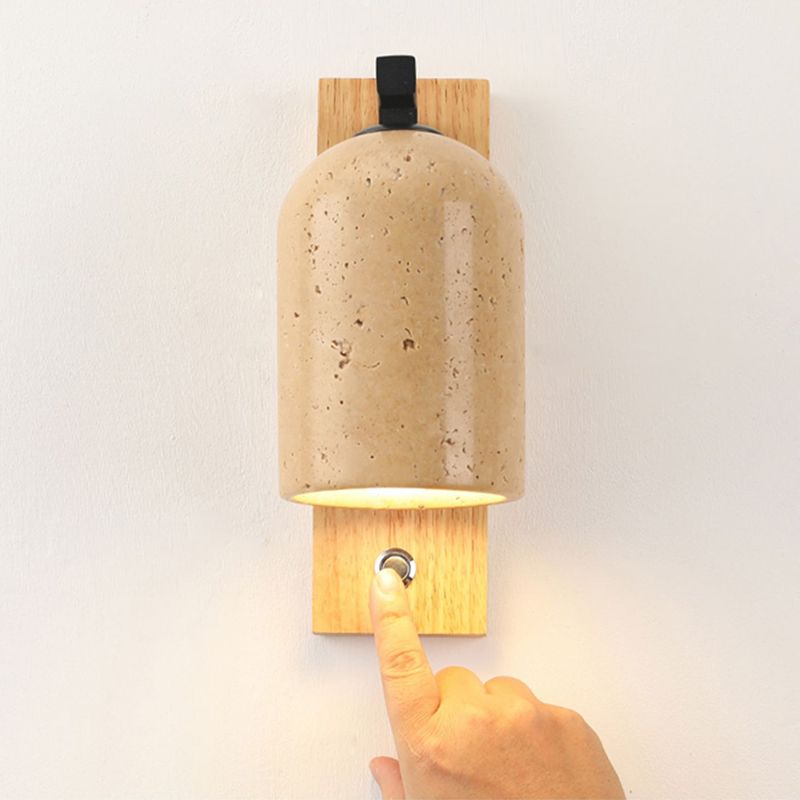Modern Simple Wooden Wall Light Cylinder Shape Wall Lamp for Living Room