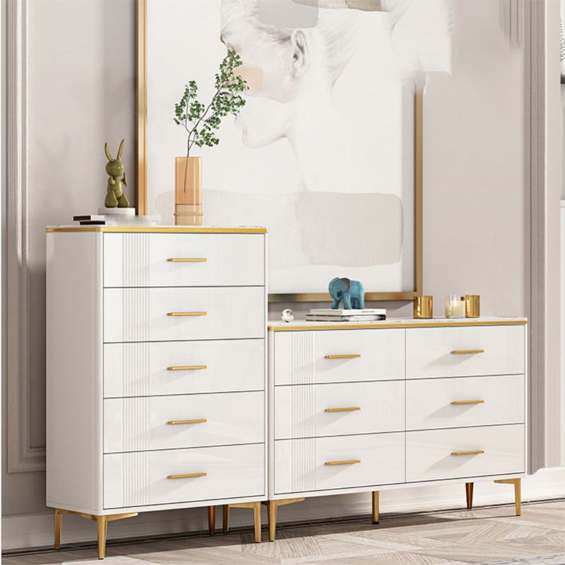 11.81" Wide Accent Chest White Contemporary Chest with Drawers