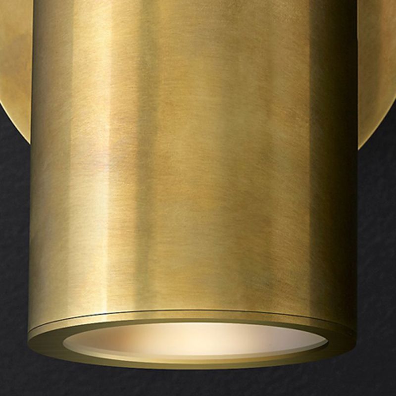 Half Cylinder Shade Metal Wall Sconce Modern Style 1 Light Wall Mounted Light in Brass