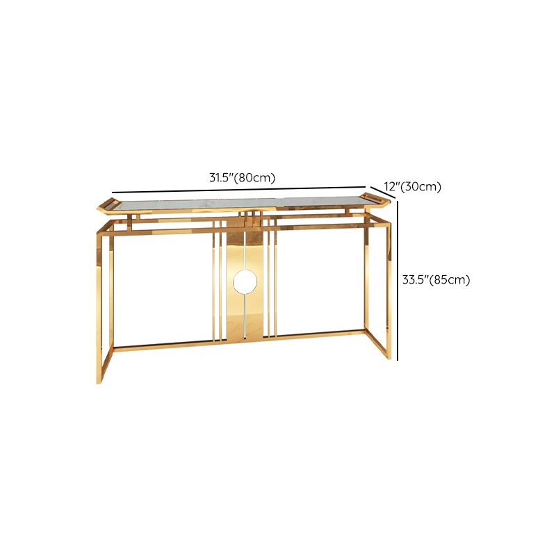 Glam Console Table Marble Accent Table in Gold for Hall , 12 Inch Wide
