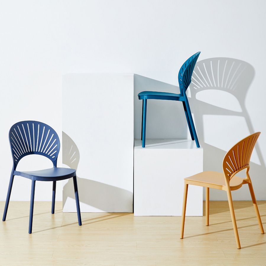 Scandinavian Plastic Dining Armless Chair Kitchen and Dining Room Side Chairs