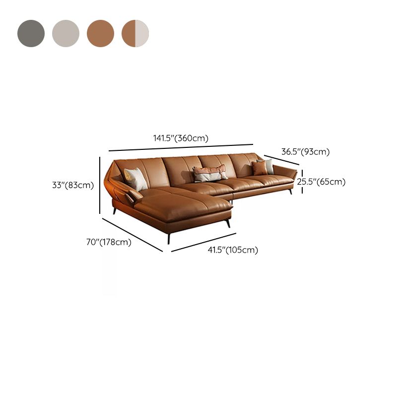 Contemporary Cushions Flared Arm Faux Leather Stationary Seating