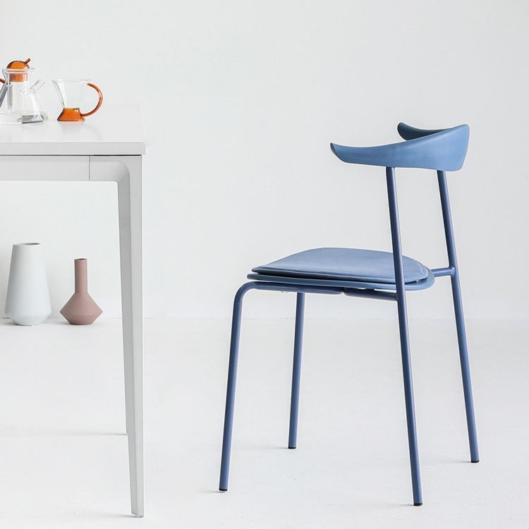 Minimalistische stijl Open achterkant Dining Side Chair Less Dining zijstoel voor huis (set van 2)