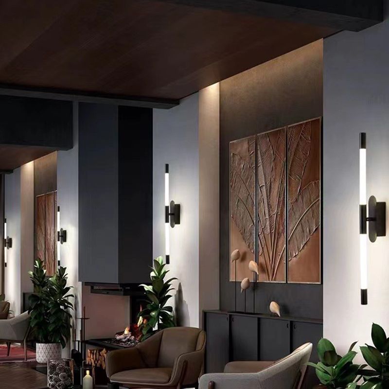Golden/Black Linear Wall Light Sconces Modern LED Sconces for Living Room