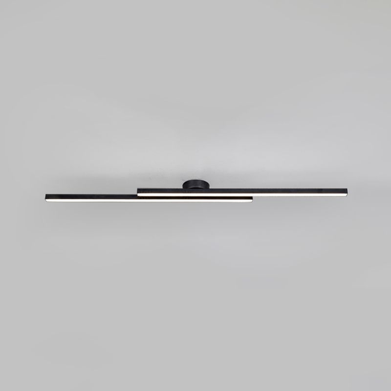 Line Shape LED Ceiling Lamp Modern Aluminium Flush Mount for Living Room