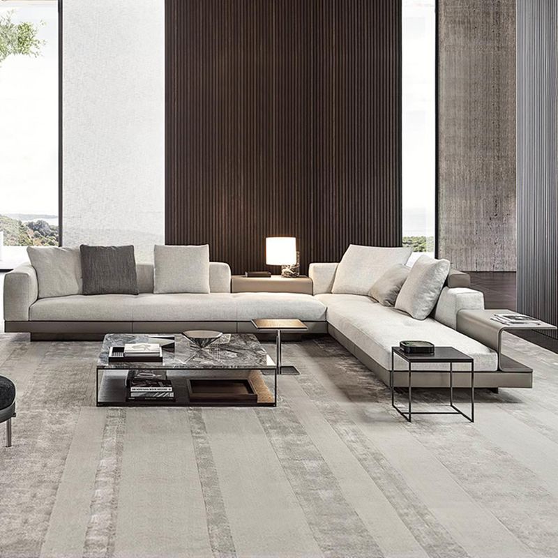Contemporary Genuine Leather Settee Sewn Pillow Back Seating