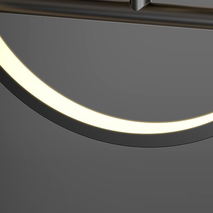 Luz de la isla negra y dorada de aluminio en simplicidad moderna LED lineal de LED acrílico con sombra de silicona