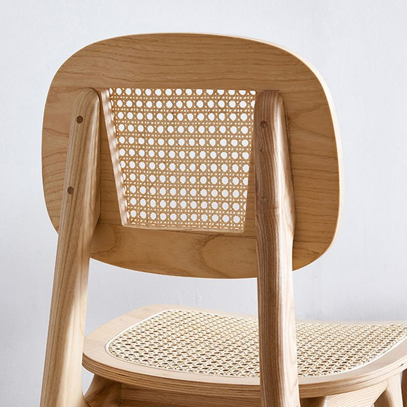 Rubber Wood Dining Chairs Scandinavian Open Back Dining Side Chair
