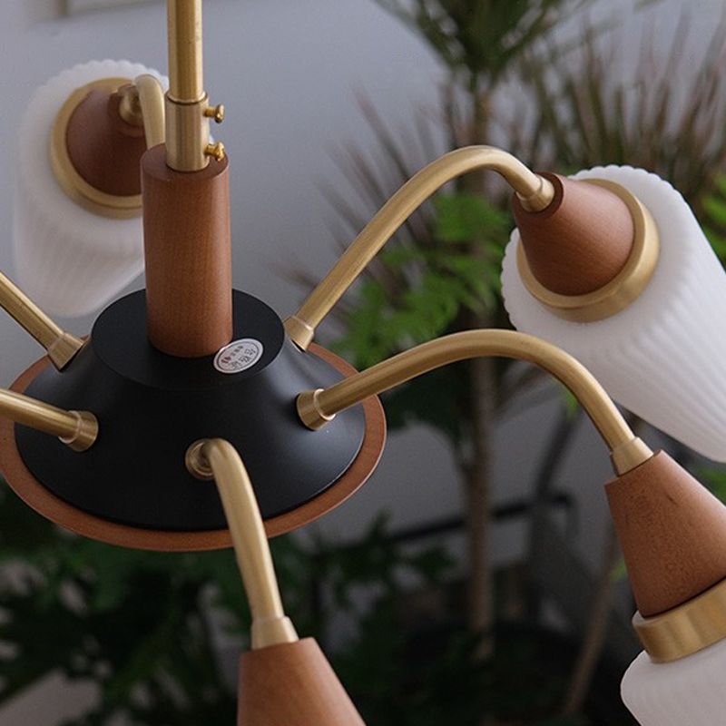 Luci del lampadario in vetro di rame Light a sospensione moderna nordica per soggiorno