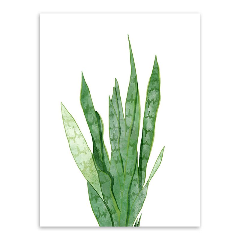 Botanic Canvas Print Rustic Trendy Leaf Painting Wall Art Decor in Green for Home