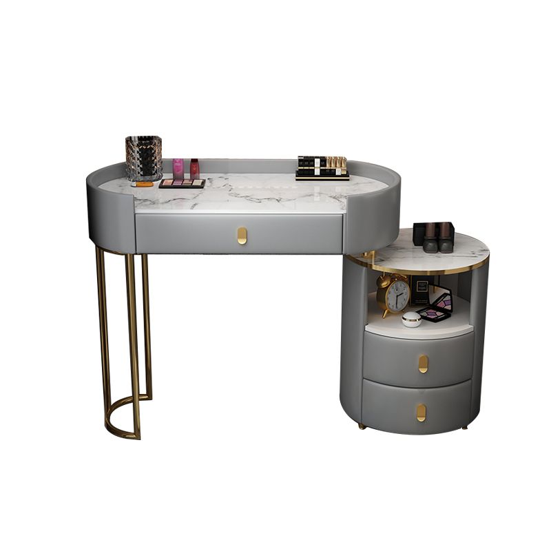 Wooden Makeup Vanity Desk Lighted Mirror Vanity Dressing Table Set with Drawer