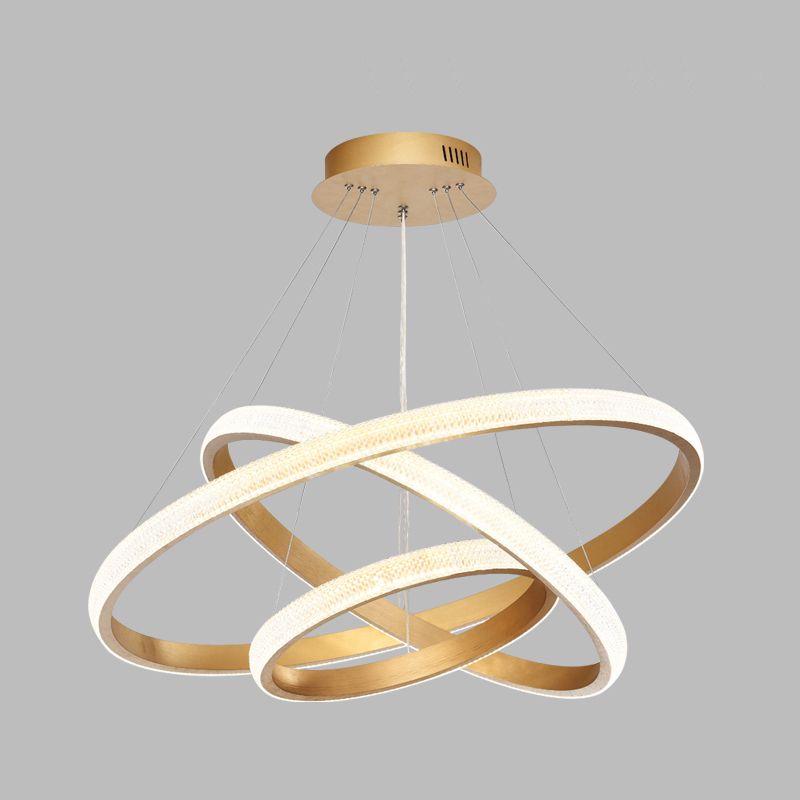 Modern Chandeliers For Foyer Multiple Rings Pendant Lighting Fixtures Metal