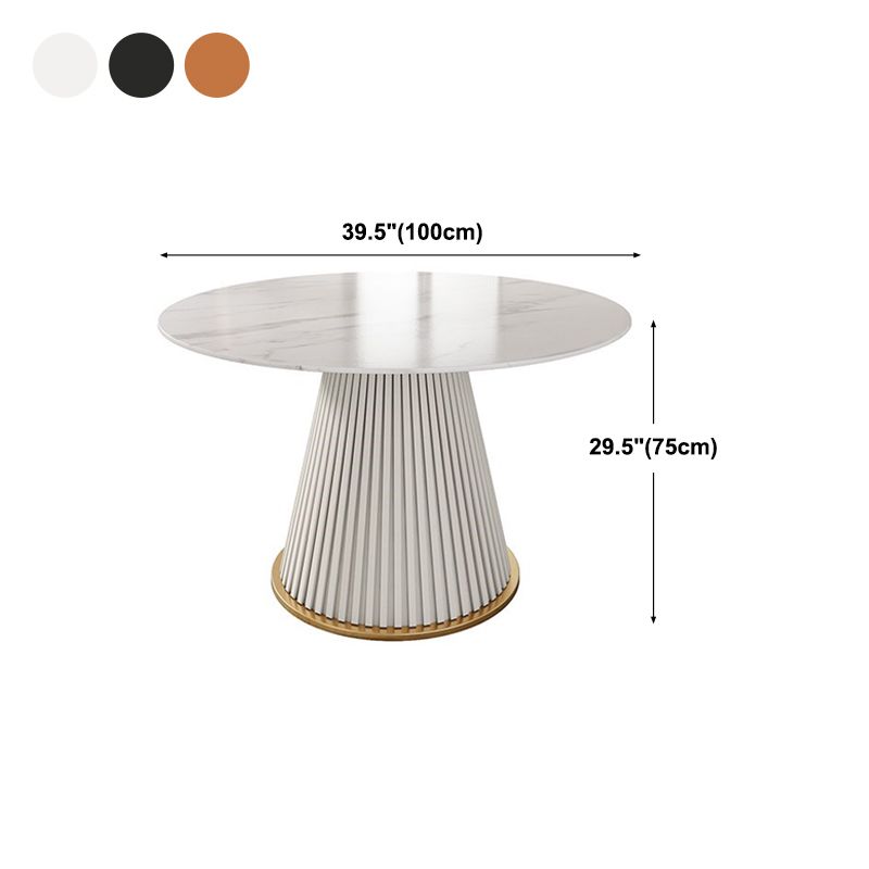 Traditional Luxury Dining Table Round Sintered Stone Table for Home